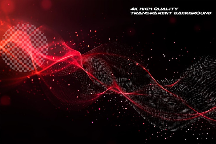 PSD red background tech banner concepttransparent background