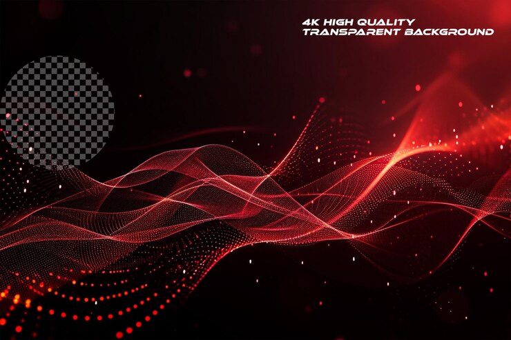 PSD red background tech banner concepttransparent background