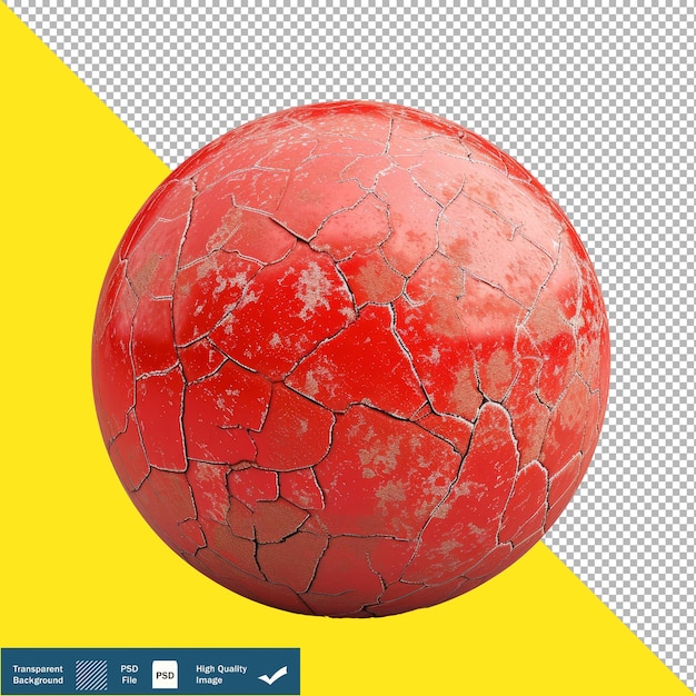 PSD a red ball with rough surface vector image white background transparent background png psd