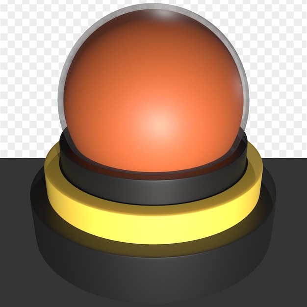 PSD a red ball with a yellow stripe on the top.