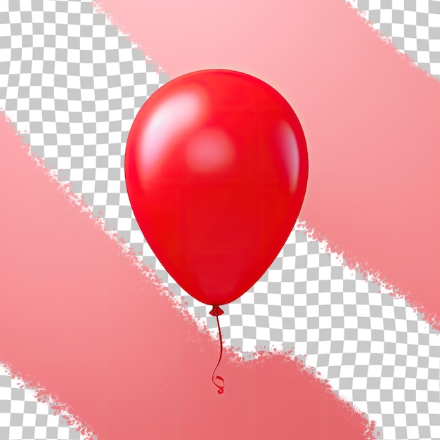 PSD red balloon alone on transparent background