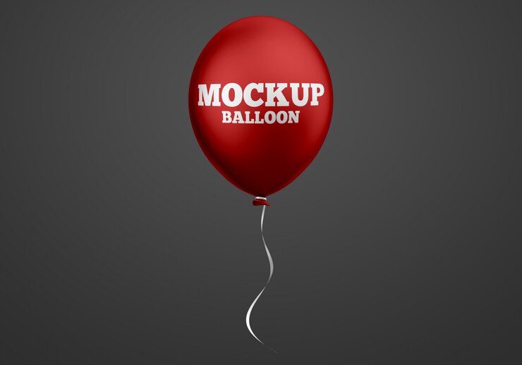PSD red balloon mockup