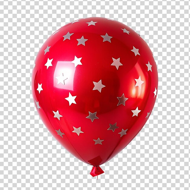 PSD palloncino rosso a forma di stella isolato su sfondo trasparente