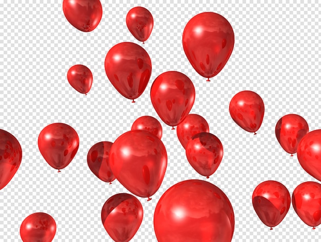 PSD red balloons floating