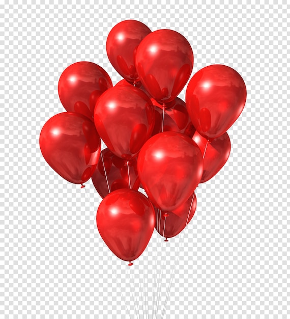 Группа красных шаров, изолированные на белом