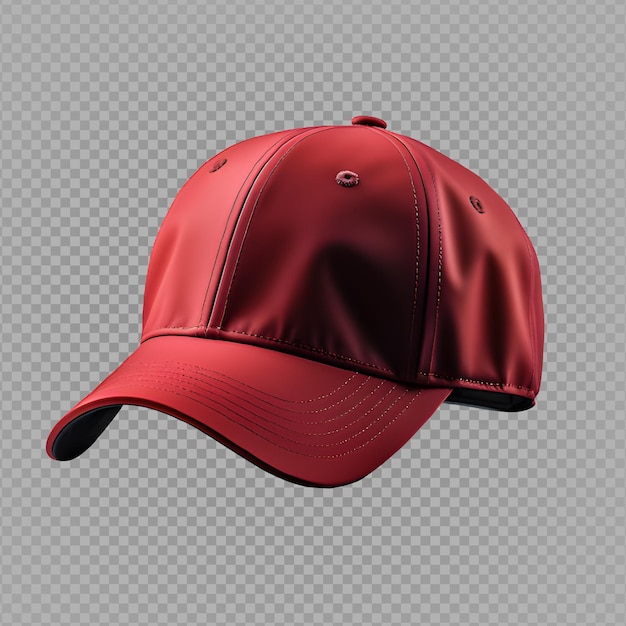 PSD 透明な背景に分離された赤い野球帽キャップ カット モックアップ生成 ai