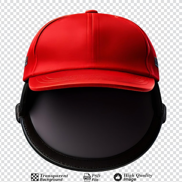 PSD red baseball cap isolated on transparent background