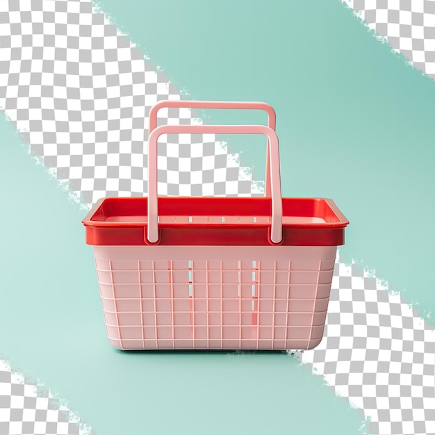 PSD red basket isolated on transparent background