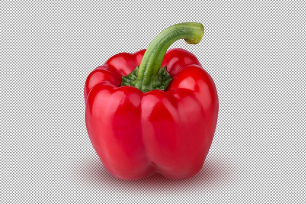 Red bell pepper isolated on alpha background