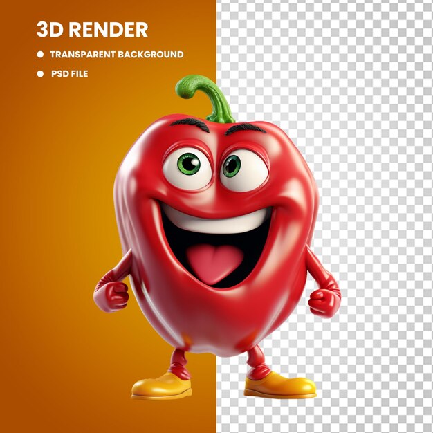 PSD Красный перец изолирован на прозрачном фоне png psd