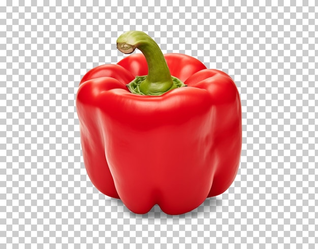 Peperone rosso isolato su sfondo trasparente png psd