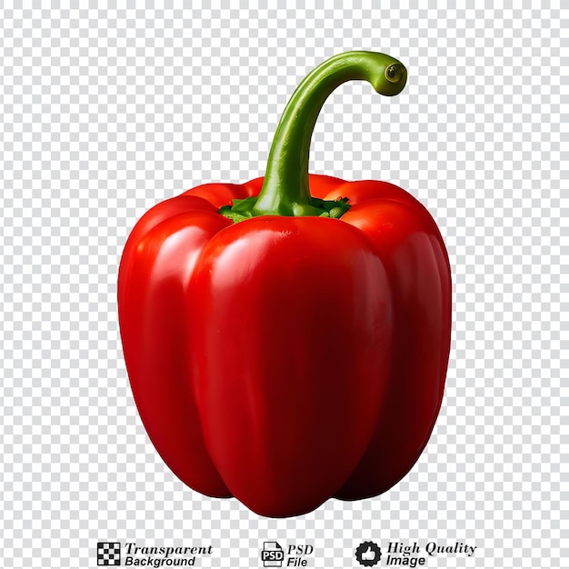 Red bell pepper isolated on transparent background