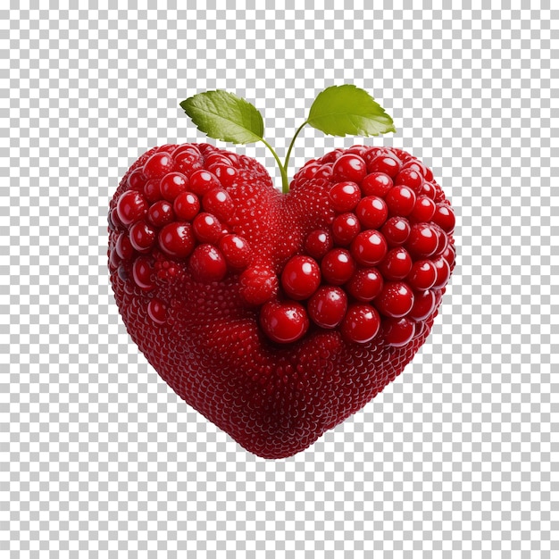 PSD a red berry in the shape of a heart