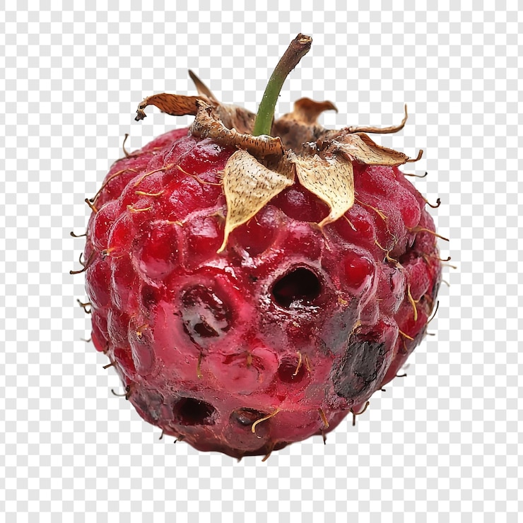 PSD a red berry with a gold bow on it is shown