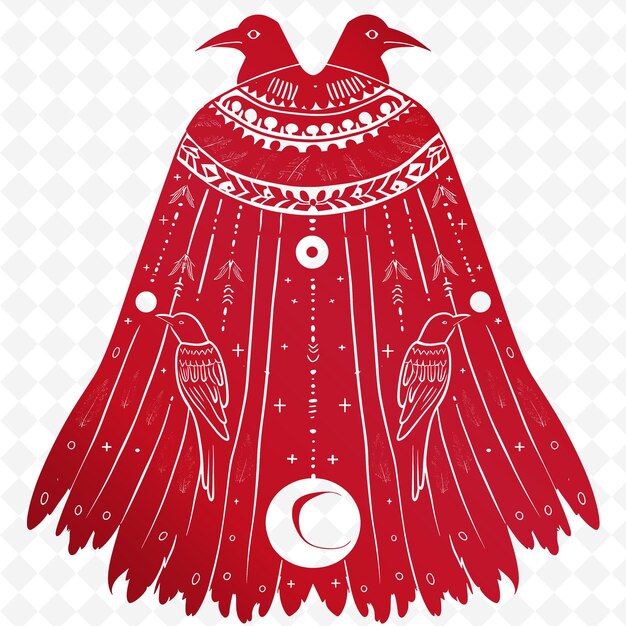 PSD a red bird with a moon and stars on it