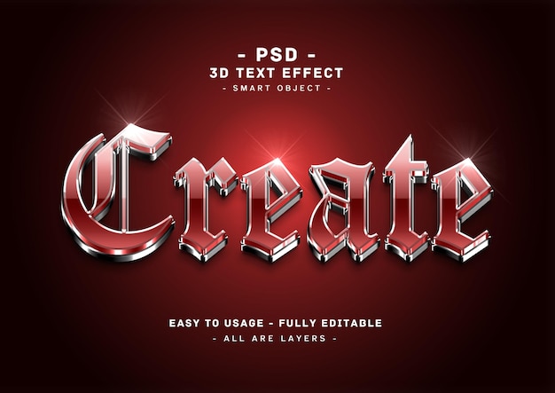 A red and black 3d text effect with a shiny background