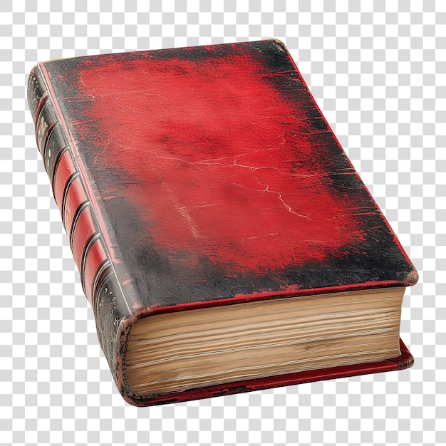 PSD red and black book isolated on transparent background png