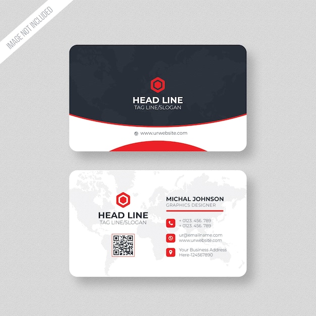 Red and black business card template