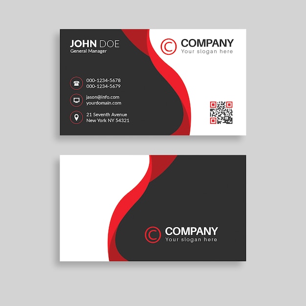 Red and Black Business Card