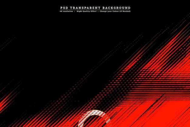 PSD red and black motion lines on transparent background