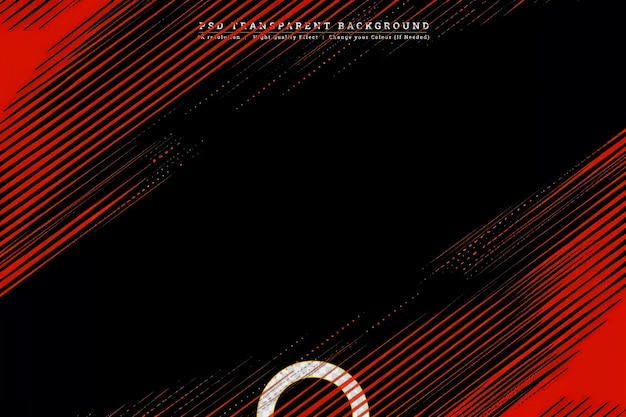 PSD red and black motion lines on transparent background