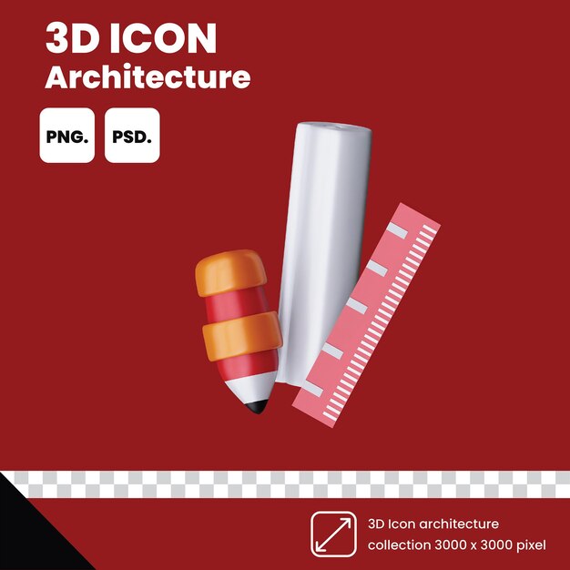 PSD a red and black poster for 3d icon architecture.