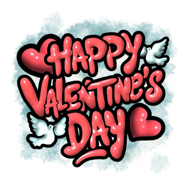 PSD a red and black sign that says happy valentines