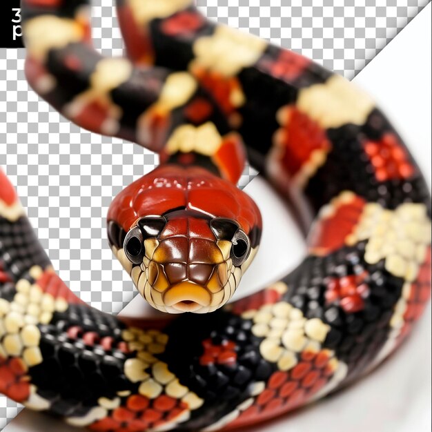 A red and black snake with the word  hypoaller  on its face