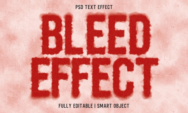 Red Bleed-effect bewerkbare tekststijlsjabloon