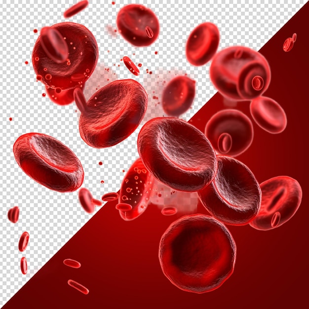 PSD red blood cells isolated on white