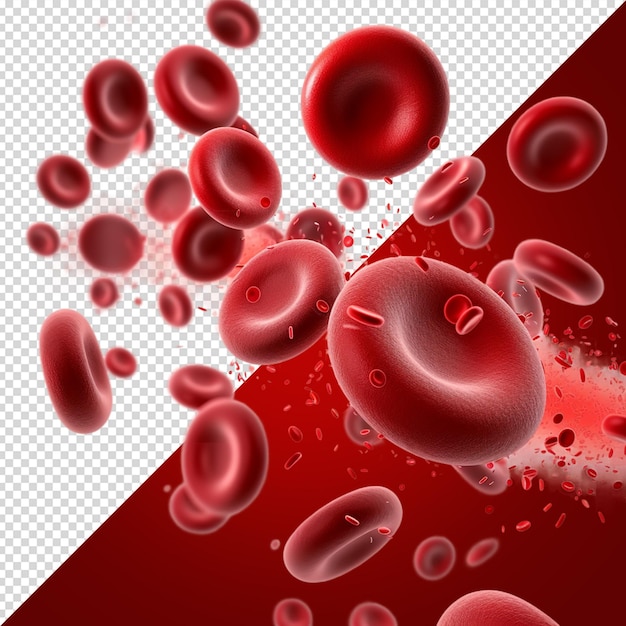 PSD red blood cells isolated on white