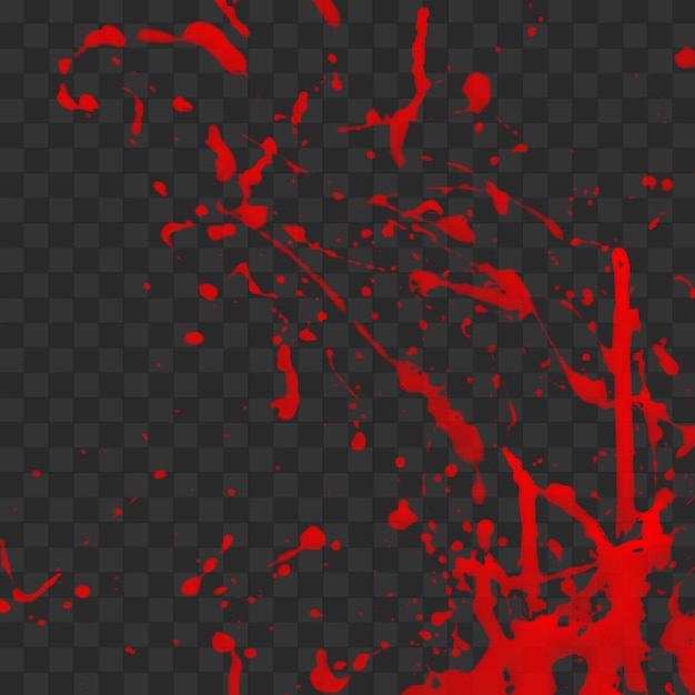 PSD a red blood splatter or paint splash isolated on transparent background