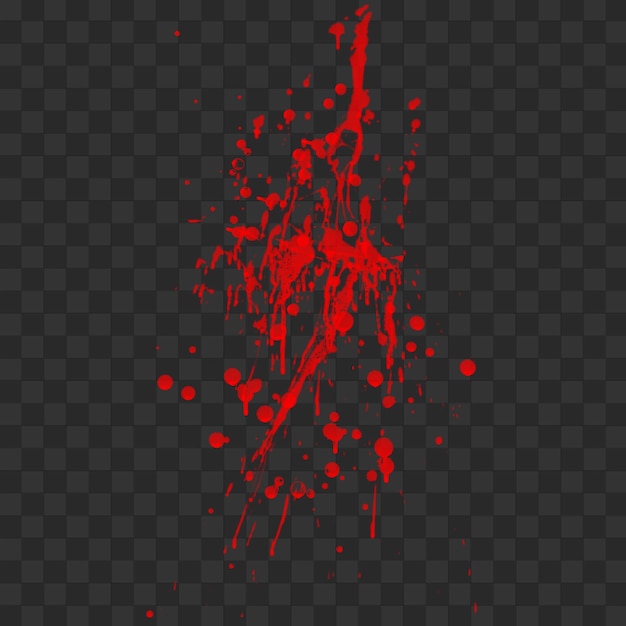 PSD a red blood splatter or paint splash isolated on transparent background