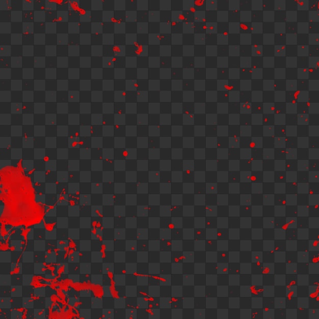 a red blood splatter or paint splash isolated on transparent background