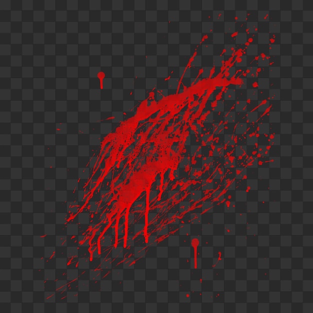 PSD a red blood splatter or paint splash isolated on transparent background