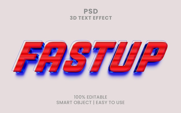 PSD a red and blue 3d text effect