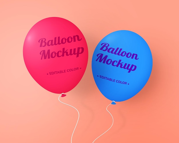 Red and blue balloon mockup