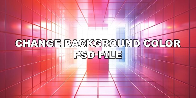 PSD a red and blue room with a white box in the middle stock background