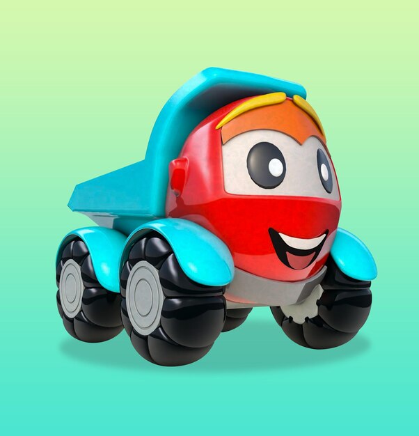 PSD a red and blue toy car