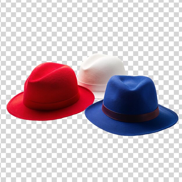 PSD red blue and white hat isolated on transparent background