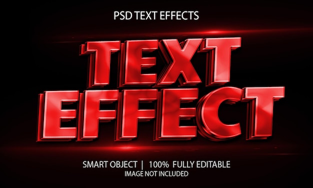 Красный полужирный текстовый эффект psd