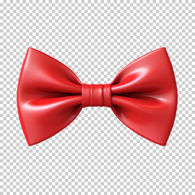 Red bow tie isolated on transparent background