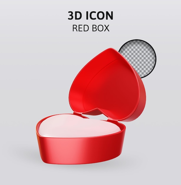 PSD red box 3d rendering illustration