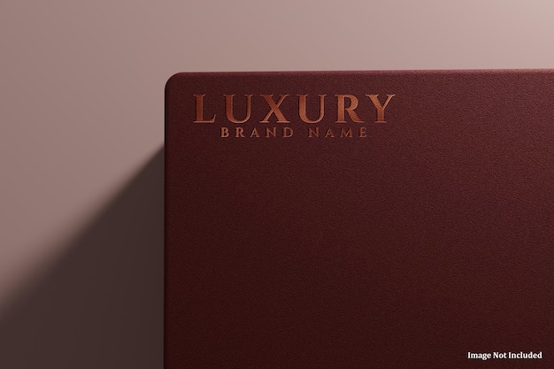 red box luxury logo mockup psd