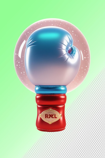 PSD una palla di boxe rossa con una palla blu e rossa su di essa