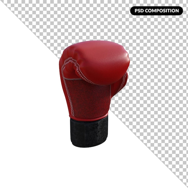 PSD a red boxing glove isolated 3d rendering