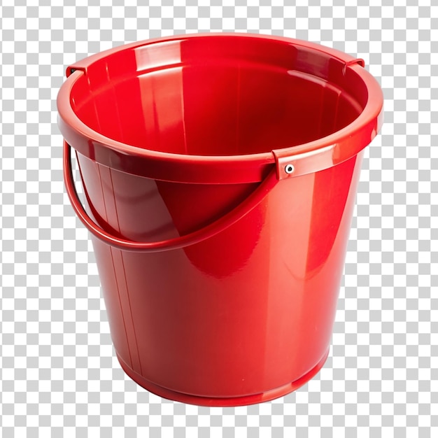 PSD red bucket isolated on transparent background