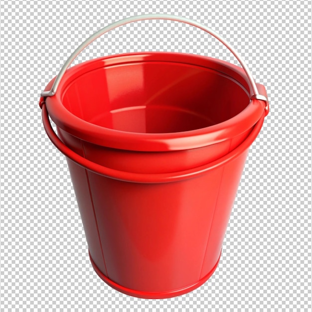 red bucket on white background