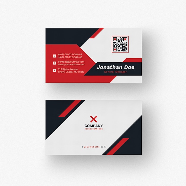 red business card mockup