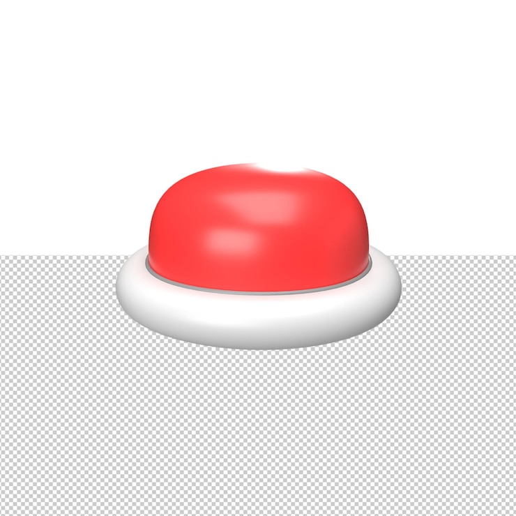 PSD red button 3d render